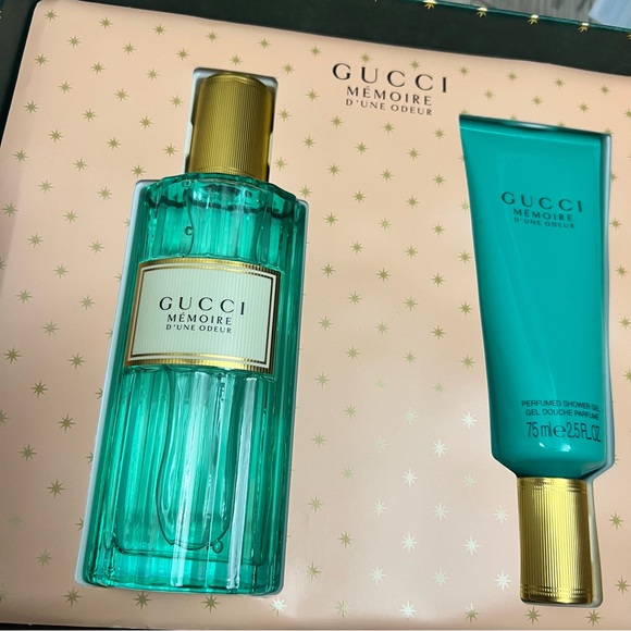 Gucci Memoire d'une Odeur Body Wash Set - Teal and Gold - Picture 2 of 3